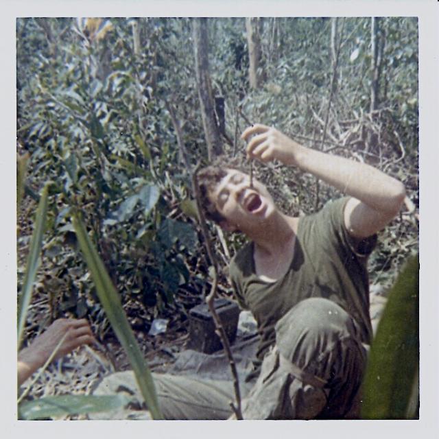 Mike Schmidt eating a worm